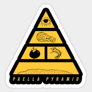 Classy Paella Pyramid Yellow Print Design Sticker